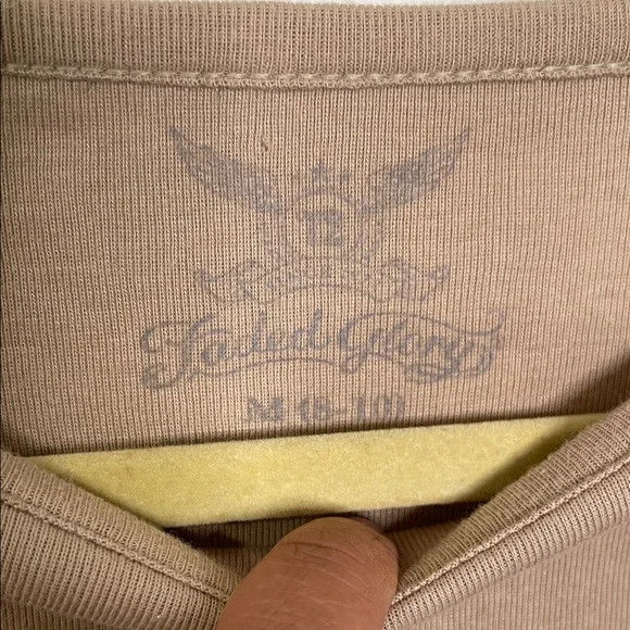 Faded Glory Women's Mid Sleeve Tan Top - Picture 2 of 4